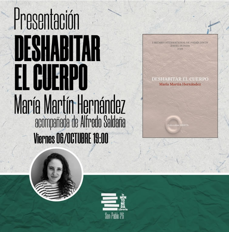 Martín Hernández presenta su poemario 'Deshabitar el cuerpo'